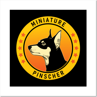 Miniature Pinscher Dog Portrait Posters and Art